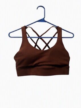 Zyia Active Strappy Sports Bra – Chestnut Brown, Size Medium